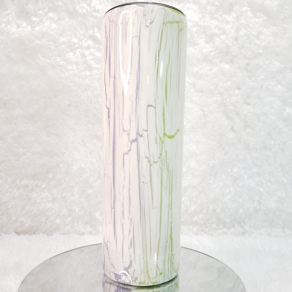 Rainbow Cracked Paint Skinny Tumbler  30oz